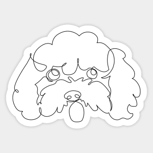 One Line Poodle Sticker